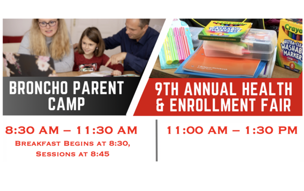 Parent Camp - Health and Enrollment Fair flyer 2025 image