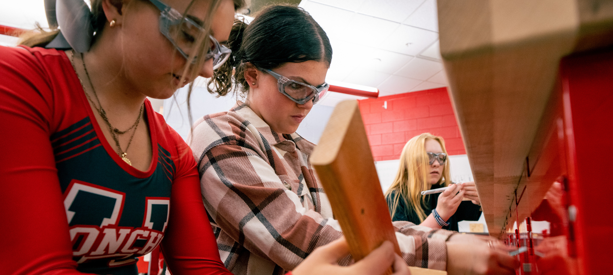 Students in construction class