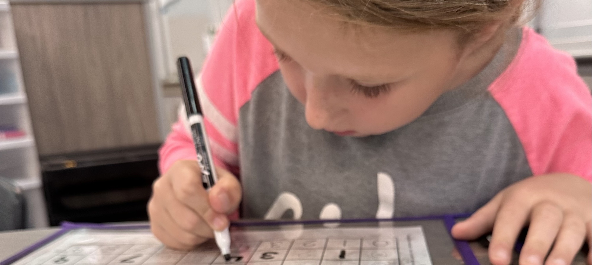 Student with math sheet
