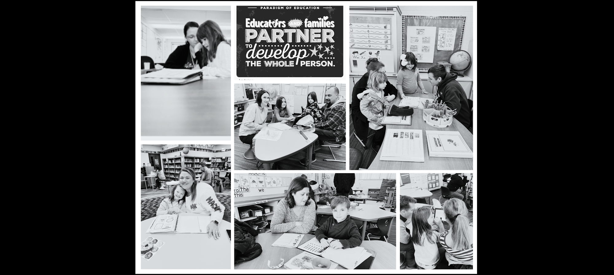 Educators and Families Partner with random student pictures