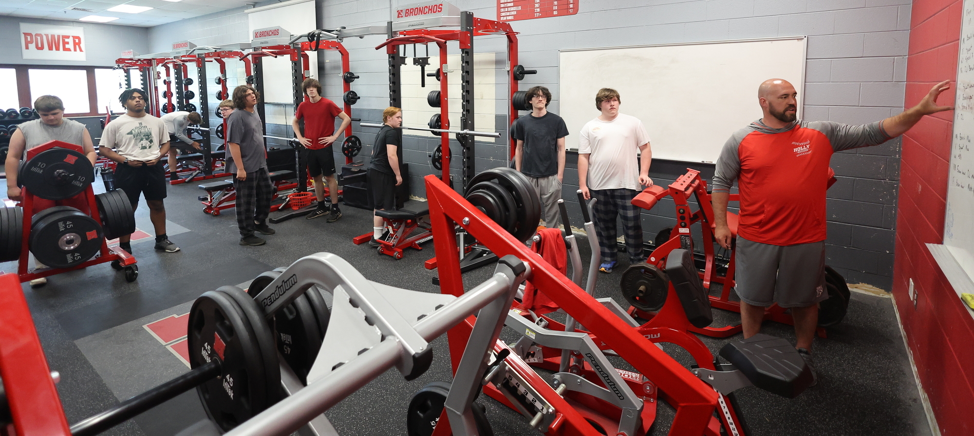 Students in weight room