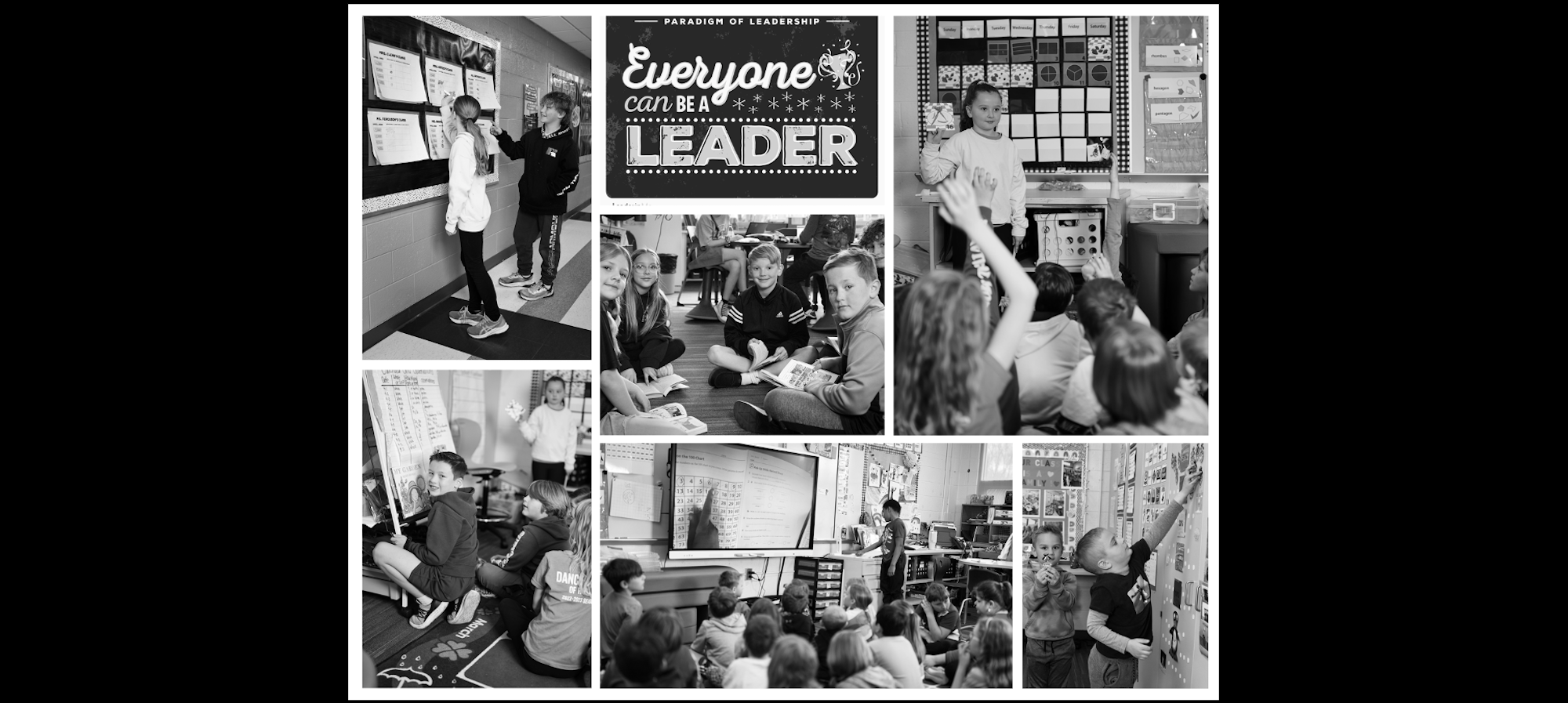 Everyone can be a leader with random student pictures