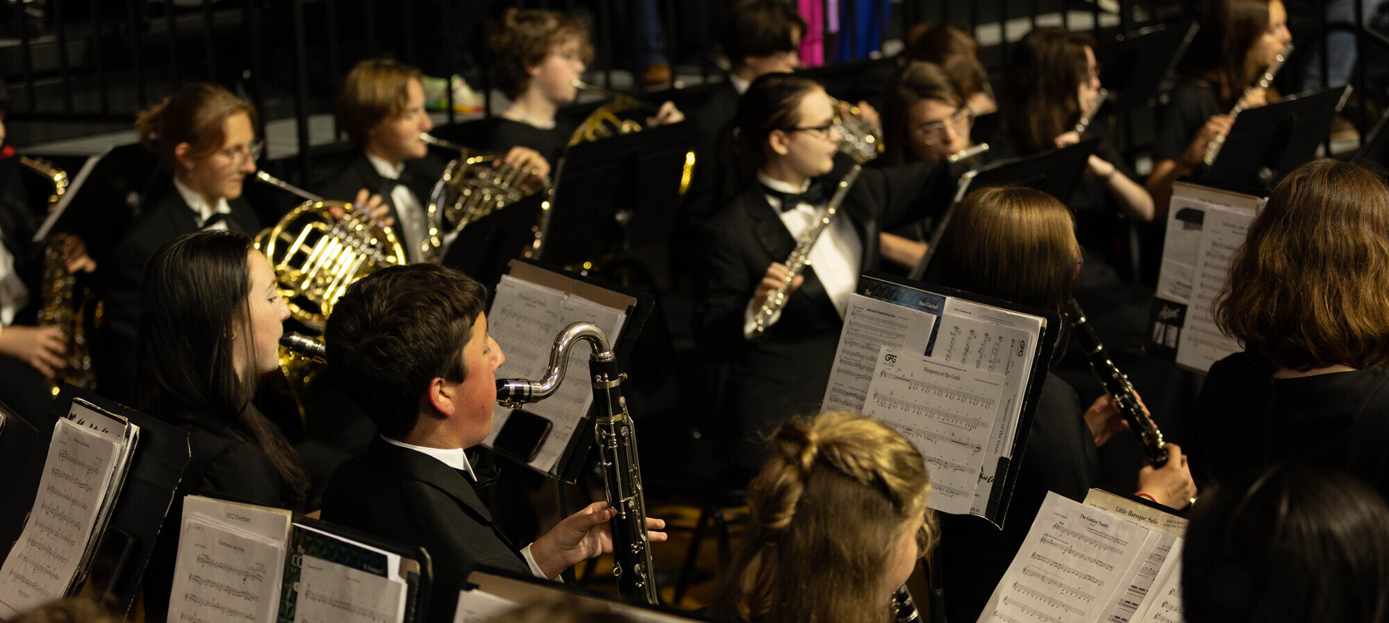 Band students at graduation