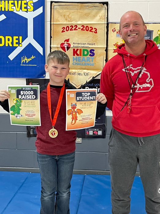 Holly Elementary second grader Mason Ihrke raised more than $1,000 during this year’s Kids Heart Challenge. 