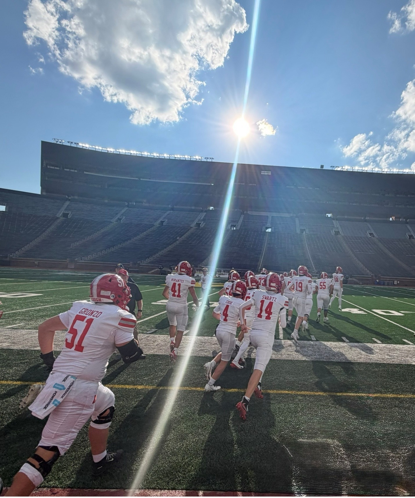 Football played entering the field at The Big House