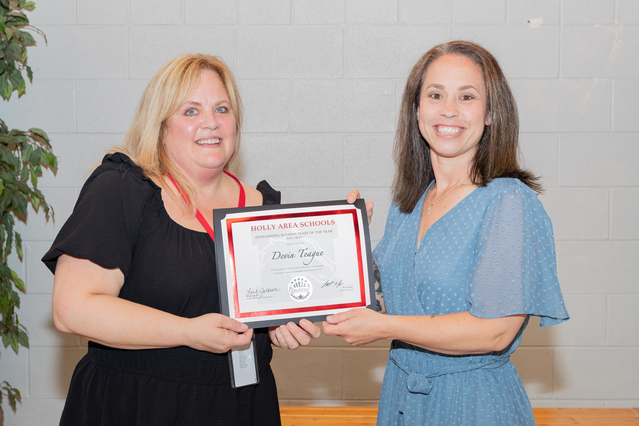 Devin Teague with Joanne Schebil